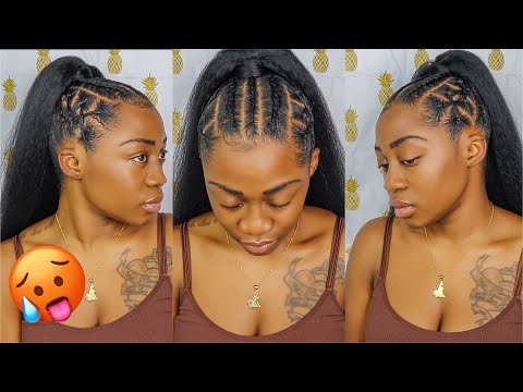 TUTO : COIFFURE PROTECTRICE SUR CHEVEUX CRÉPUS ( 4B/4C Hair ) &#8211; BRAIDED PONYTAIL &#8211; EASY #1