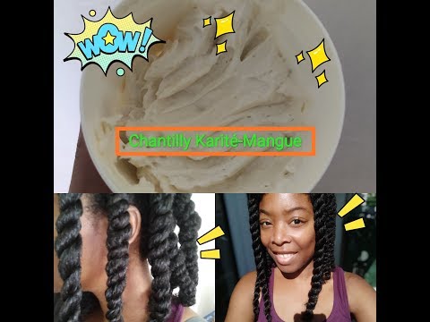 DIY Chantilly karité mangue pour cheveux crépus + coiffage vanilles avec la crème